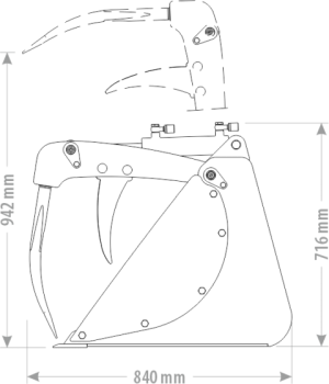 Preview: Greifschaufel, Krokodilschaufel, Krokodilmulde, Mistschaufel